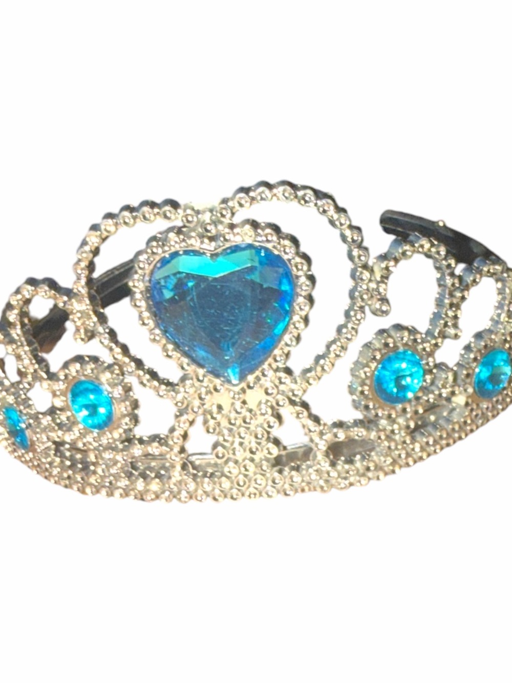 Target Silver-Tone Tiara Headband with Blue Heart Gems
